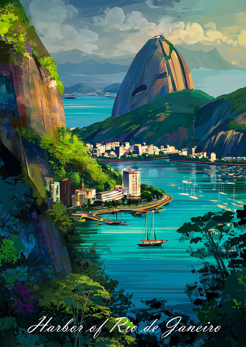 Harbor of Rio de Janeiro Canvas Print & Poster Wall Art - AI PRINT LAB